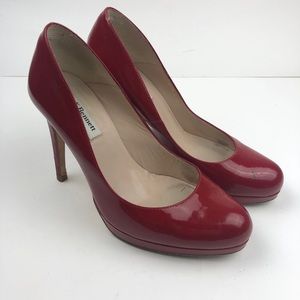 L.K. Bennett Sledge Platform Heels Red Patent 39